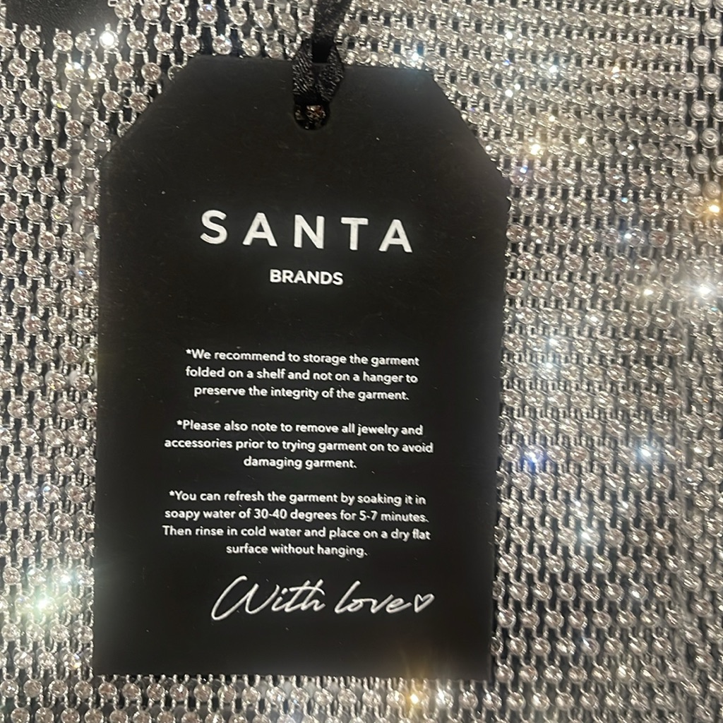 Nwt Santa Brands Sparkling Silver Crop Top | Size: Xs/S — image 8 of 8